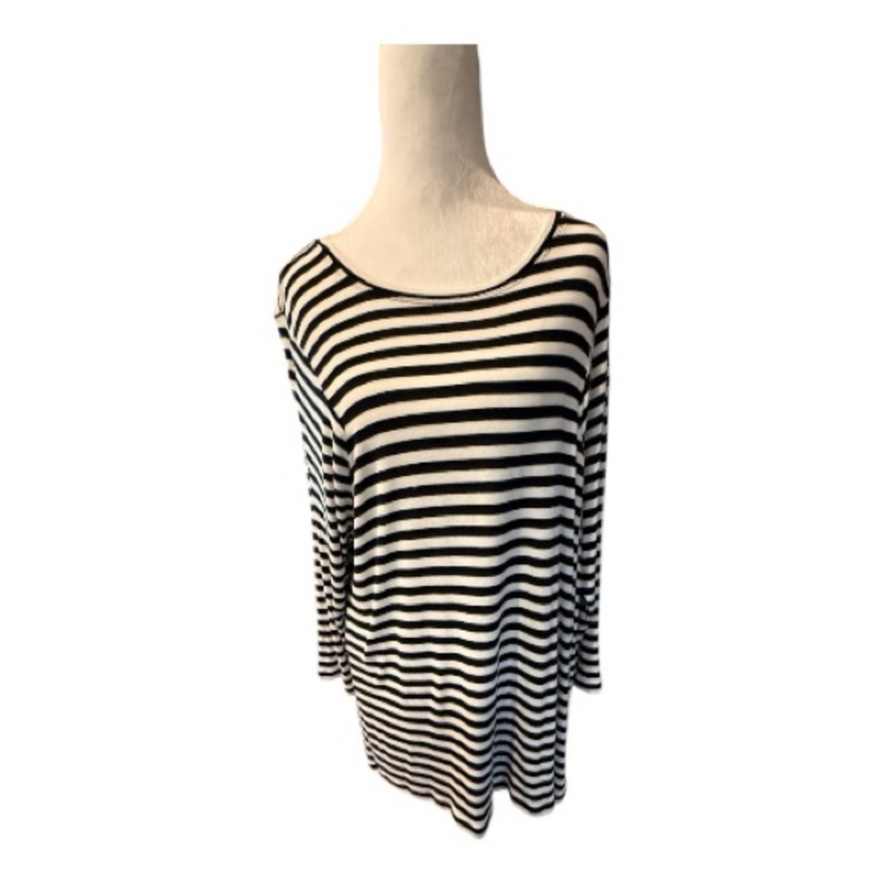 CABI stretch black/white striped Women's Top, medium - Picture 2 of 11